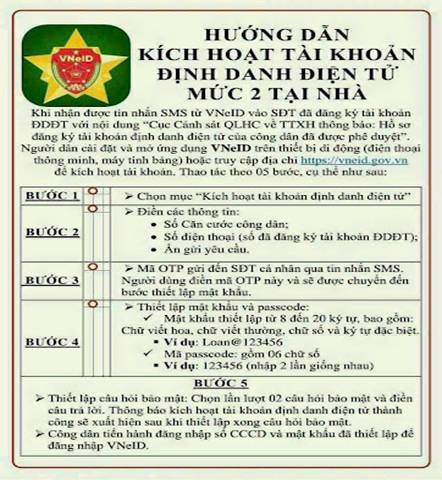 Phường 4 Quận 10 - HƯỚNG DẪN KÍCH HOẠT TÀI KHOẢN ĐỊNH DANH ĐIỆN TỬ MỨC 2 TẠI NHÀ